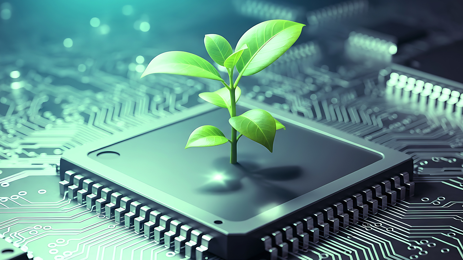 Abstract depiction of technology and IT infrastructure, network