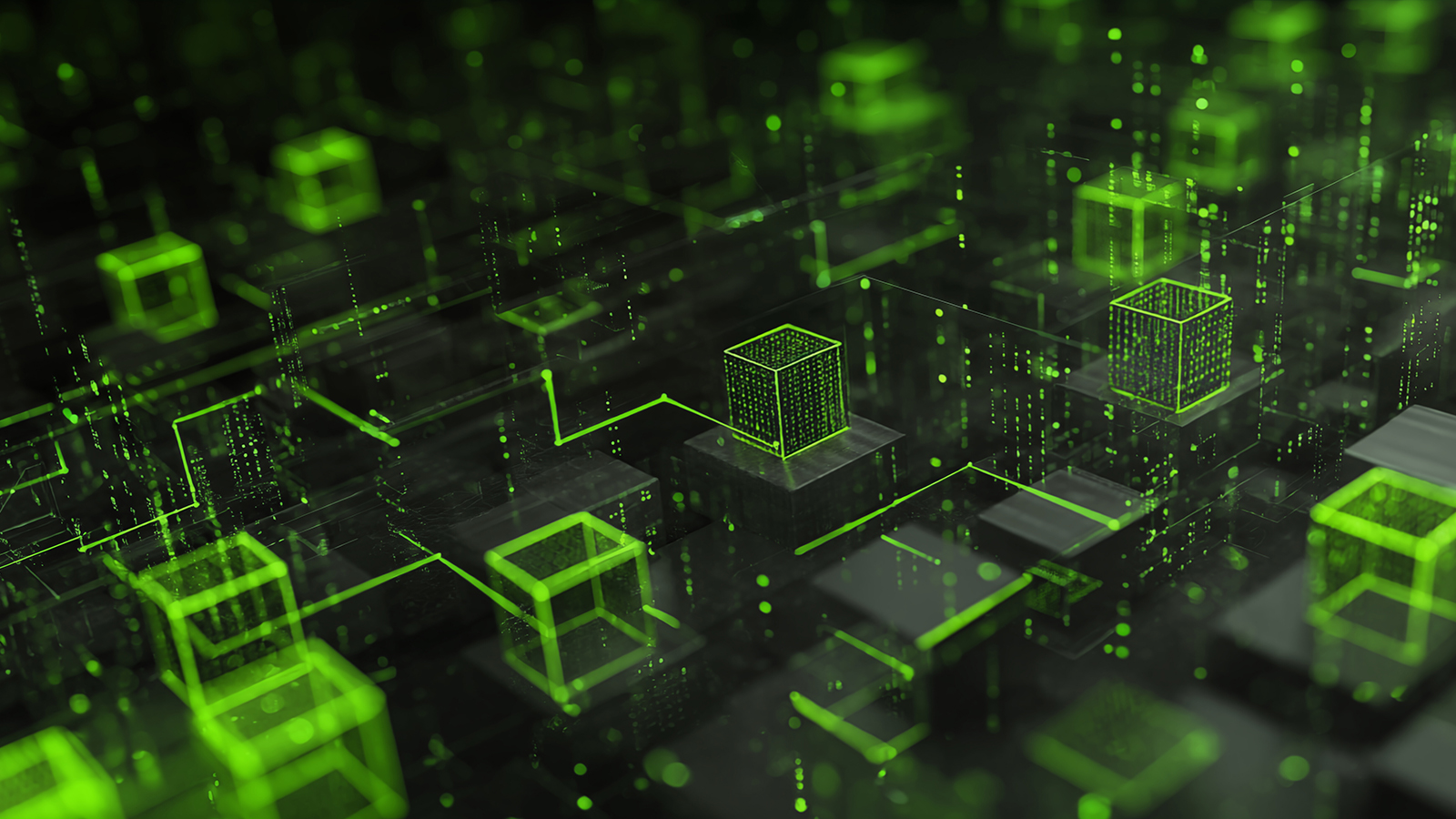 Abstract depiction of technology and IT infrastructure, network