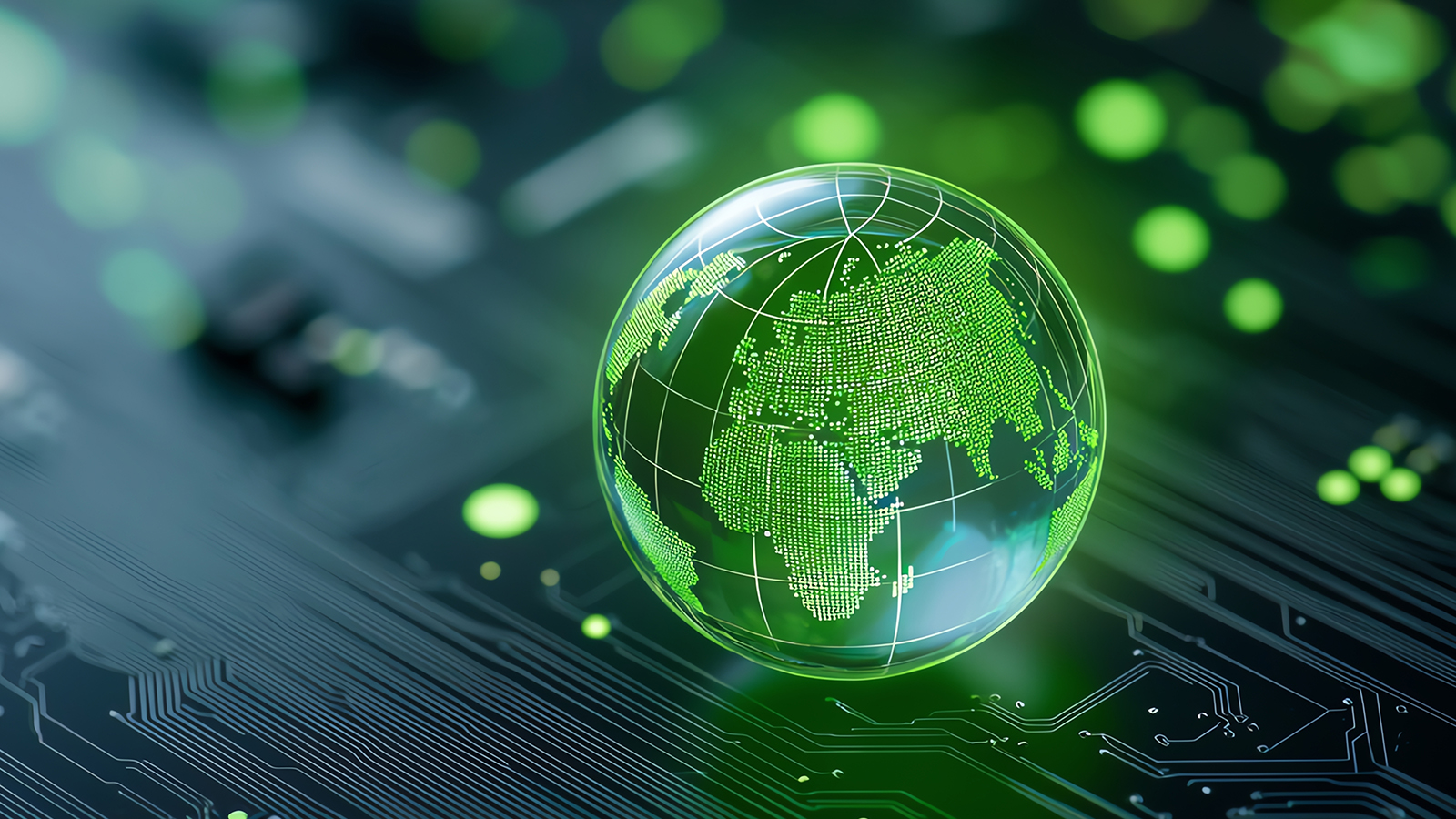 Abstract depiction of technology and IT infrastructure, network